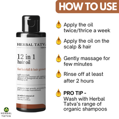 12 in 1 Hair Oil | For Hair Growth & Hair Strengthening Oil 100ml | Blend of Redensyl & 12 Essential Oils