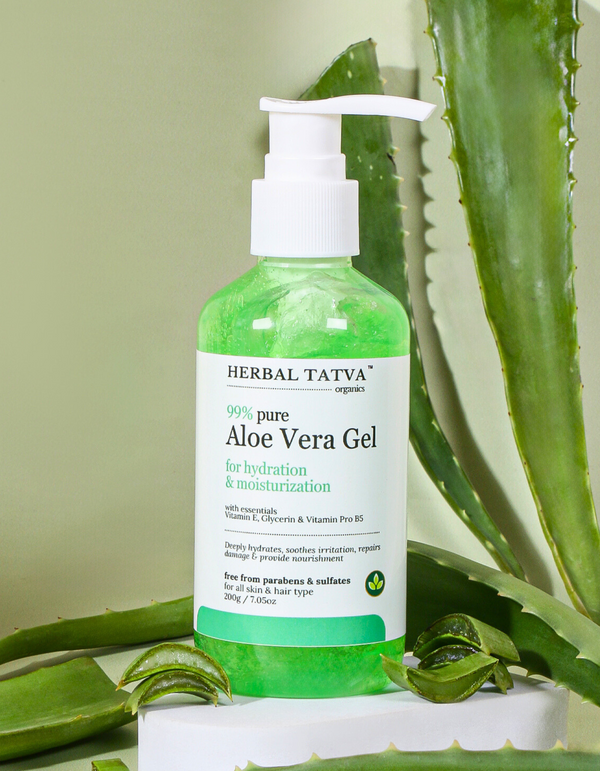 Pure Aloe Vera Gel for Skin & Hair | Hydration, Soothing & Repair | 99% Pure Aloe + Vitamin E