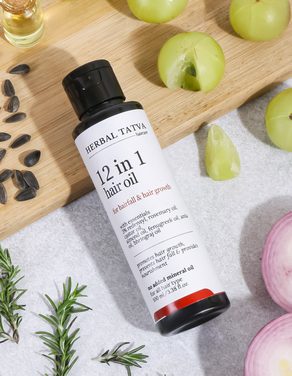 12 in 1 Hair Oil | For Hair Growth & Hair Strengthening Oil 100ml | Blend of Redensyl & 12 Essential Oils