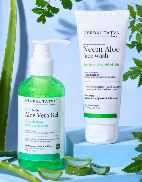 Skin Purifying & Nourishment Combo | Aloe Vera Gel 200g & Neem Aloe 2% SA Face Wash 100ml